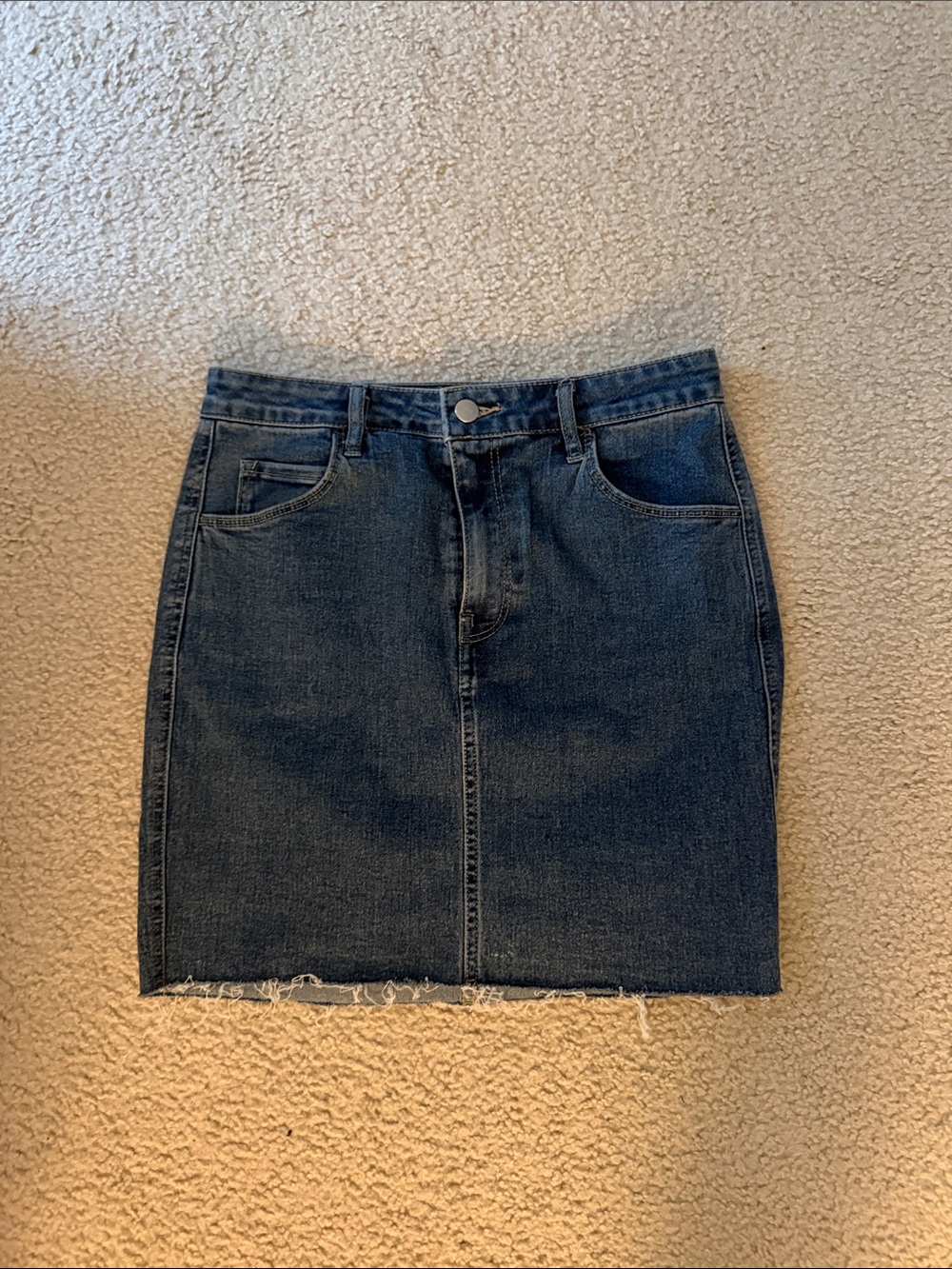H&M Dark Blue Denim Mini Skirt